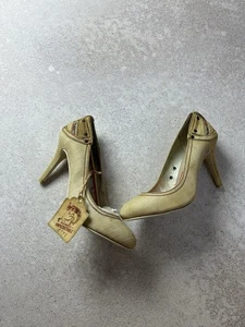 Vintage DIESEL Jeans Denim Heels Beige Rare 2000s - Picture 1 of 17