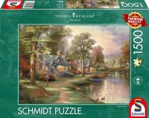 Schmidt Thomas Kinkade: Hometown Lake - 1,500 Pieces Jigsaw Puzzle Ages 14 - Photo 1/3