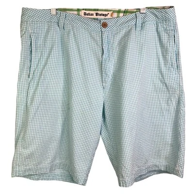 Pantalones Cortos Tailor Vintage Para Hombre Talla 30 Azul Frente Plano Bolsillo con Abertura de Guinga Foto 1 de 4