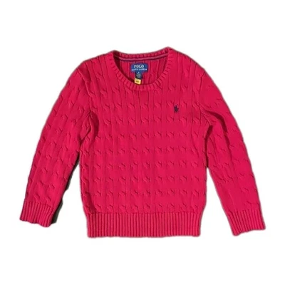 Polo Ralph Lauren Red Sweater Pullover Kids Boys Knite Cable Size 6 Chritmas  - Image 1 of 4