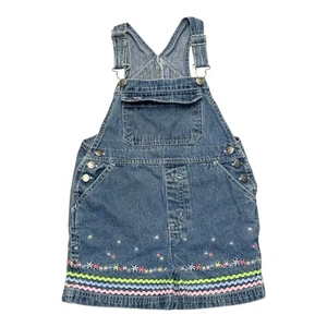 Vintage Faded Glory Shirley Shortalls Overalls Girls 4/5 Blue Denim - Picture 1 of 6