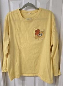 VTG WARNER BROS STUDIO LOONEY TUNES Tweety Bird Pocket Long SLEEVE Tee SHIRT 2XL - Picture 1 of 4