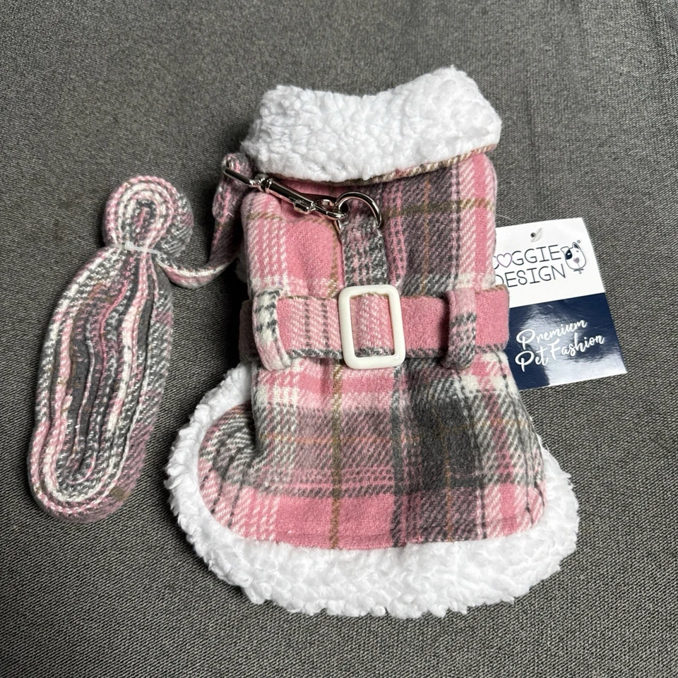 Doggie Design Size XS Harness Coats Pink And White Plaid - Image 1 of 4