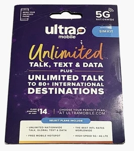 Ultra mobilna karta SIM nieograniczona rozmowa tekst i dane z połączeniami międzynarodowymi 5G - Zdjęcie 1 z 3