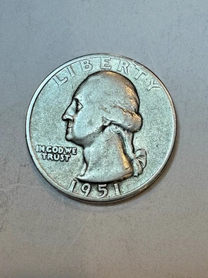 1951-D Washington Quarter 90% Silver Coin - Image 1 of 2
