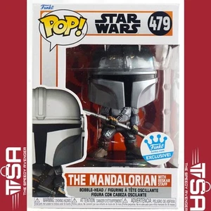 Funko Pop! Star Wars IL MANDALORIANO CON STAFF BESKAR #479 Funko Shop Esclusivo - Foto 1 di 9