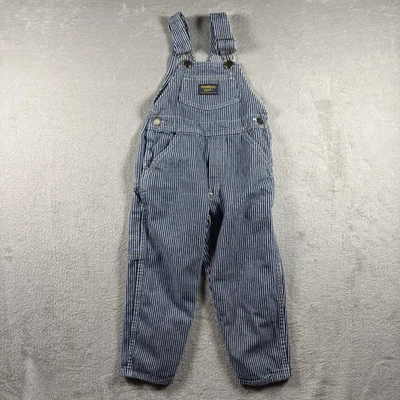 Mono Vestbak Vintage OshKosh Railroad Rayas Niños Talla Azul 4 Hecho en EE. UU. Foto 1 de 4