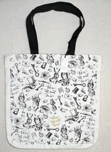 Alice Wonderland Bag Open Shopping Tote 100% Cotton Reusable Shop Books - Picture 1 of 12