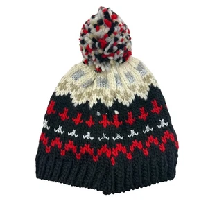 Jenni Pom Beanie Strickmütze Winter warm Fair Isle Design One Size - Bild 1 von 10