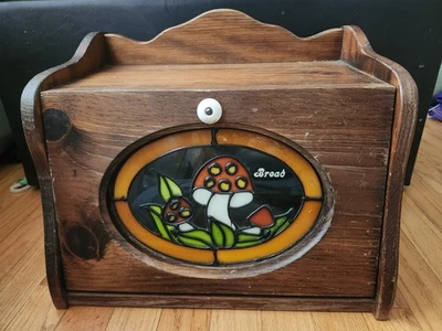 Merry Mushroom Sears "Stained Glass" Bread Box HTF Vintage 1970s - Image 1 of 4