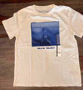 NWT Billie Eilish Girls Oversized Graphic T-Shirt Cream Size M - Picture 1 of 3