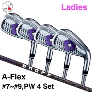 ONOFF Iron Ladies Set 4pcs #7~#9,PW A-Flex SMOOTH KICK LP-425I Graphite Shaft - Picture 1 of 11