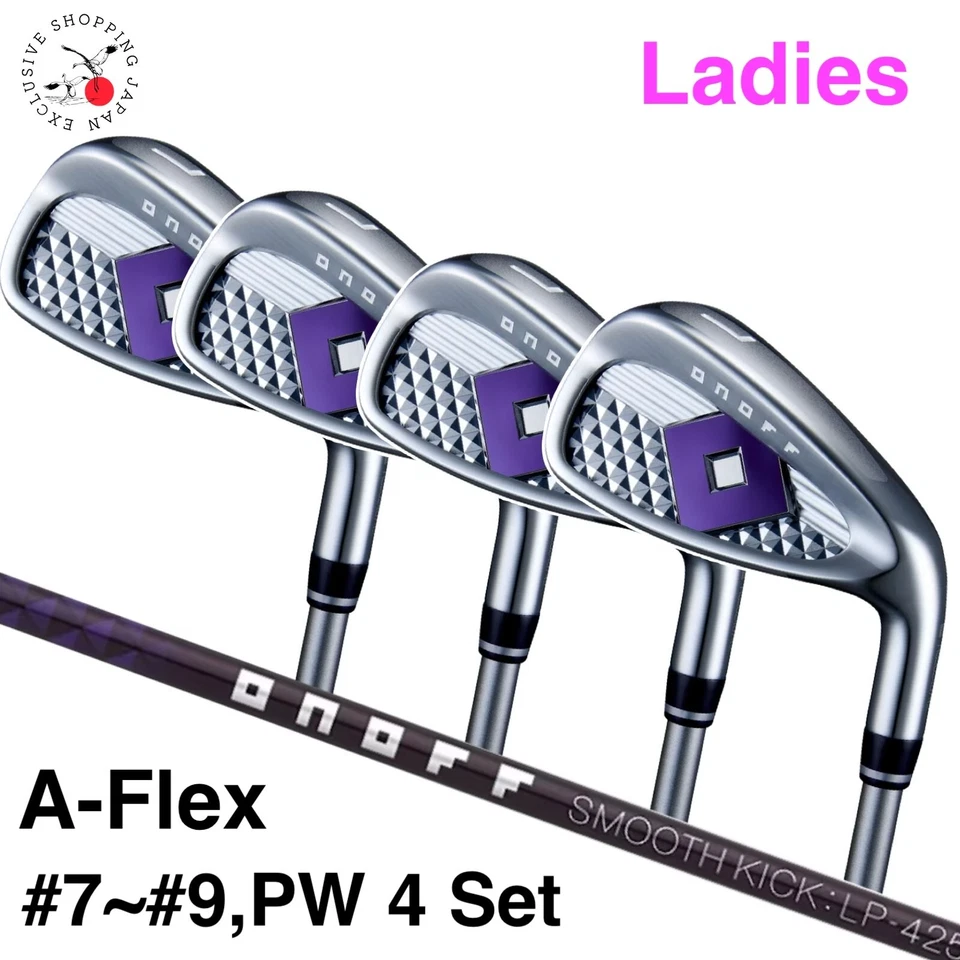 ONOFF Iron Ladies Set 4pcs #7～#9,PW A-Flex SMOOTH KICK LP-425I Graphite Shaft - Image 1 of 4