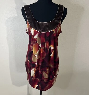 Heart Soul Top 女式 X 码无袖棕色佩斯利 — 第 1/4 张图片