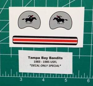 1983 - 1985 Tampa Bay Bandits USFL Football Gumball Helmets *DIECUT DECALS ONLY* - Picture 1 of 4