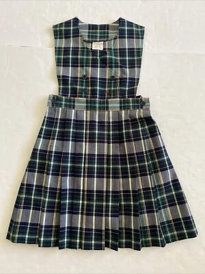 Uniforme Escolar Parker Niñas Jersey Azul Verde A Cuadros Talla 6 De Colección EE. UU. Plisado Foto 1 de 4