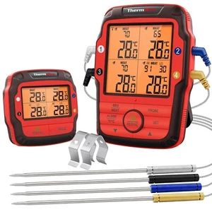 Termómetro de carne para fumadores barbacoa ThermoPro TP827BW 500 FT de largo alcance inalámbrico 4 sondas - Imagen 1 de 15