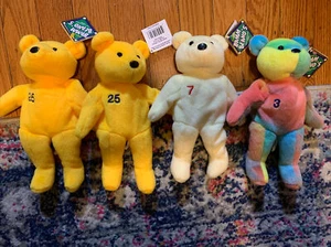 LOT OF 4 SALVINO’S BAMMERS MLB BASEBALL BAMM BEANOS BEANIE BABY BEARS W Tags. - Picture 1 of 2