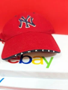 New York Yankees Hat Cap Snap Back Mens MLB Baseball Red Logo Athletic - Picture 1 of 12