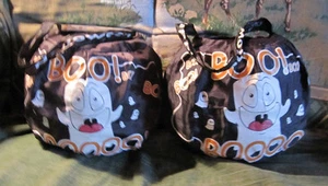 HALLOWEEN FALTBARER LECKERLI KORB MIT GEISTERN VERZIERT - 2er SET - Bild 1 von 7