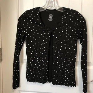 Wonder Nation Cardigan black With Polka Dots Size Large 10/12 - Picture 1 of 5
