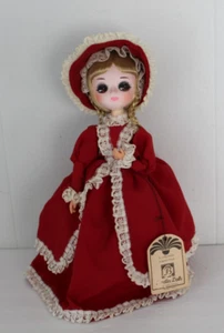 Muñecas Bradley Cabello Rubio Jerez Grandes Ojos Marrones Rojo Vestido Gorro Corea Años 70 - Imagen 1 de 13