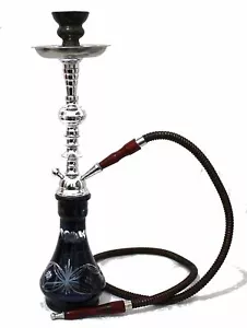 1 hose 21" Black Hookah shisha nargila bar narguile pipe glass sale Vase new - Foto 1 di 7