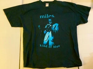 MILES DAVIS Kind of Blue T Shirt VINTAGE 2000’s Black Jazz Graphic 2XL XXL - Picture 1 of 3