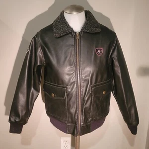 Faded Glory Black Faux Leather Full Zipper w/ Pockets Youth L (10-12) - Picture 1 of 5