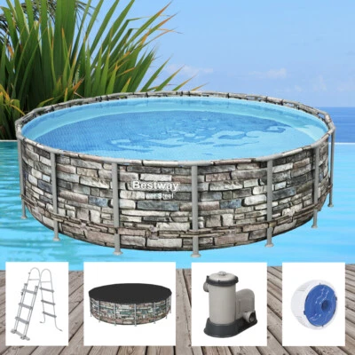 Bestway Power Steel 488x122cm Pool Filterpumpe und Zubehör Gartenpool 56966-21 - Bild 1 von 4