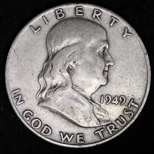 1949-D FINE / VF SILVER FRANKLIN HALF DOLLAR - Picture 1 of 2