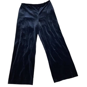 Alex Evenings Black Stretch Velvet Pull-On Pants Sz L #71N - Picture 1 of 6