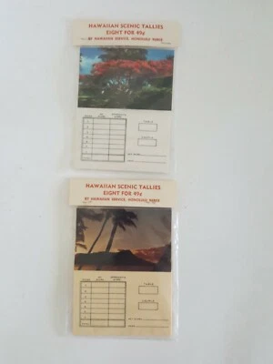 2 НОВЫХ — винтажный набор из 8 ГАВАЙСКИХ ЖИВОПИСНЫХ ТАЛОНОВ — мост Гонолулу, Гавайи  - Изображение 1 из 4