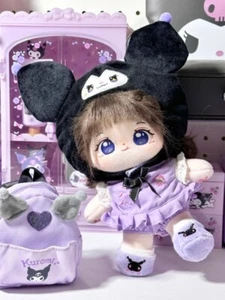 Kuromi Clothes Costume Set For 20cm DressUp Plush Doll Stuffed Toy Gift DIY XMAS - Picture 1 of 10