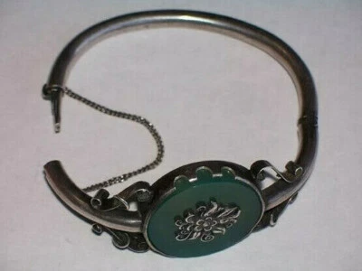 HERMOSA PULSERA JADE IMPERIAL RUSA PLATA 84 JOYERÍA ANTIGUA RUSIA Foto 1 de 4