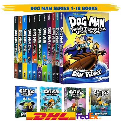 Dog Man Series 1-18 Books Set dogman Children's Collection by Dav Pilkey