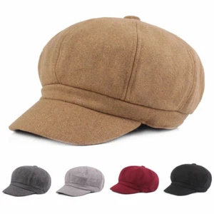 Men Women Solid Gatsby Newsboy Hat High Quality Casual Driving Cabbie Hat CS309 - Picture 1 of 20