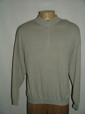 MENS ST.CROIX 1/2 ZIP SWEATER SIZE XL COTTON ACRYLIC GRAY ARGYLE  #295 - Image 1 of 4