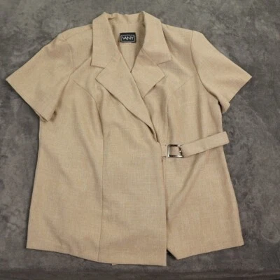 De Colección Vany Top Mujer Talla 20 Beige Tostado Hebilla EE. UU. Carrera Años 80 Poliéster 9 a 5 Foto 1 de 4