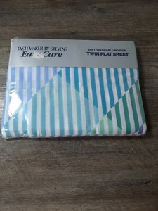 Tastemaker By Stevens The Bed Set Color Stripes Twin Flat Sheet Set NOS NEW - Picture 1 of 5