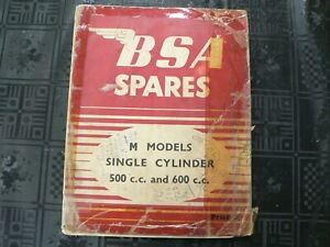 BSA SPARES M MODELS SINGLE CYLINDER 500 CC EN 600 CC M20, M21, M33 1949-1955 MOT