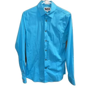 Express Herren 1MX Hemd blau Hochzeit Arbeitskleidung extra schmale Passform S/P 14-14,5 - Bild 1 von 6