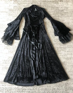 Lip Service Dress Women Large Velvet Lace Gothic Renaissance Witch Punk Y2K - Picture 1 of 14