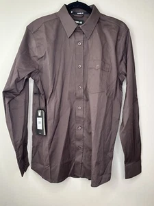 RANK 45 Herren Logo Langarm Button-Down Performance Western Hemd Coffee - XL - Bild 1 von 3