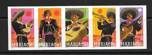 Tira horizontal de mariachi Scott #5707c IMPERFORADO (SIN TROQUELADO) de 5, MNH - Imagen 1 de 1