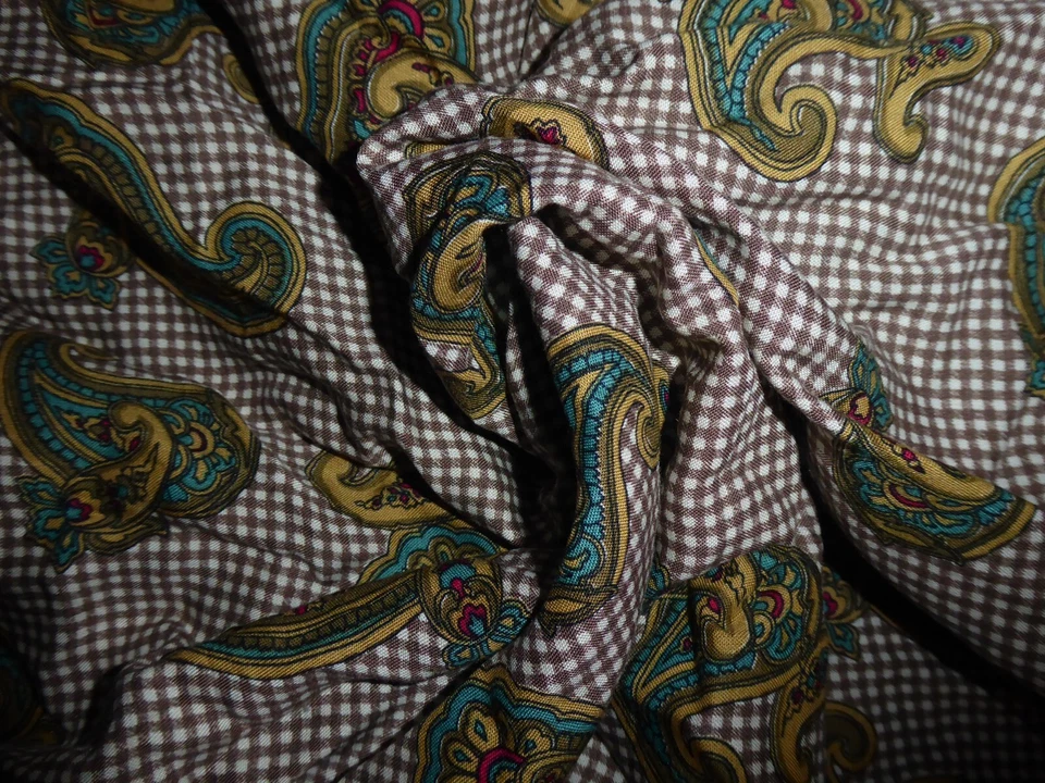 Stoff modern NEU Stoffrest Kleiderstoff Nähen braun mint 1x 150 breit Viskose - Bild 1 von 3