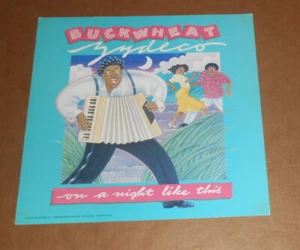 Póster Zydeco de trigo sarraceno cuadrado plano 1987 promoción 12x12 RARO - Imagen 1 de 2