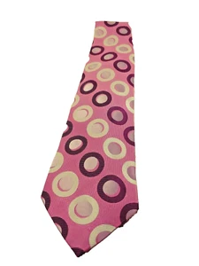 NEW Alfani Pink Purple Lavender White Circle Pattern Tie - Picture 1 of 4