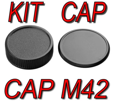 KIT TAPPO OBIETTIVO CORPO MACCHINA FOTOCAMERA M42 42MM 42X1 PER Praktica RICOH - Image 1 of 3