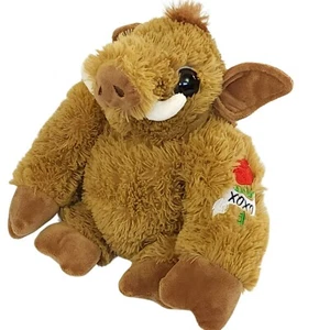 Dandee Warthog Wild Boar Plush Lovesick  w/ Rose XOXO Tatoo Valentine Love 9" - Picture 1 of 9